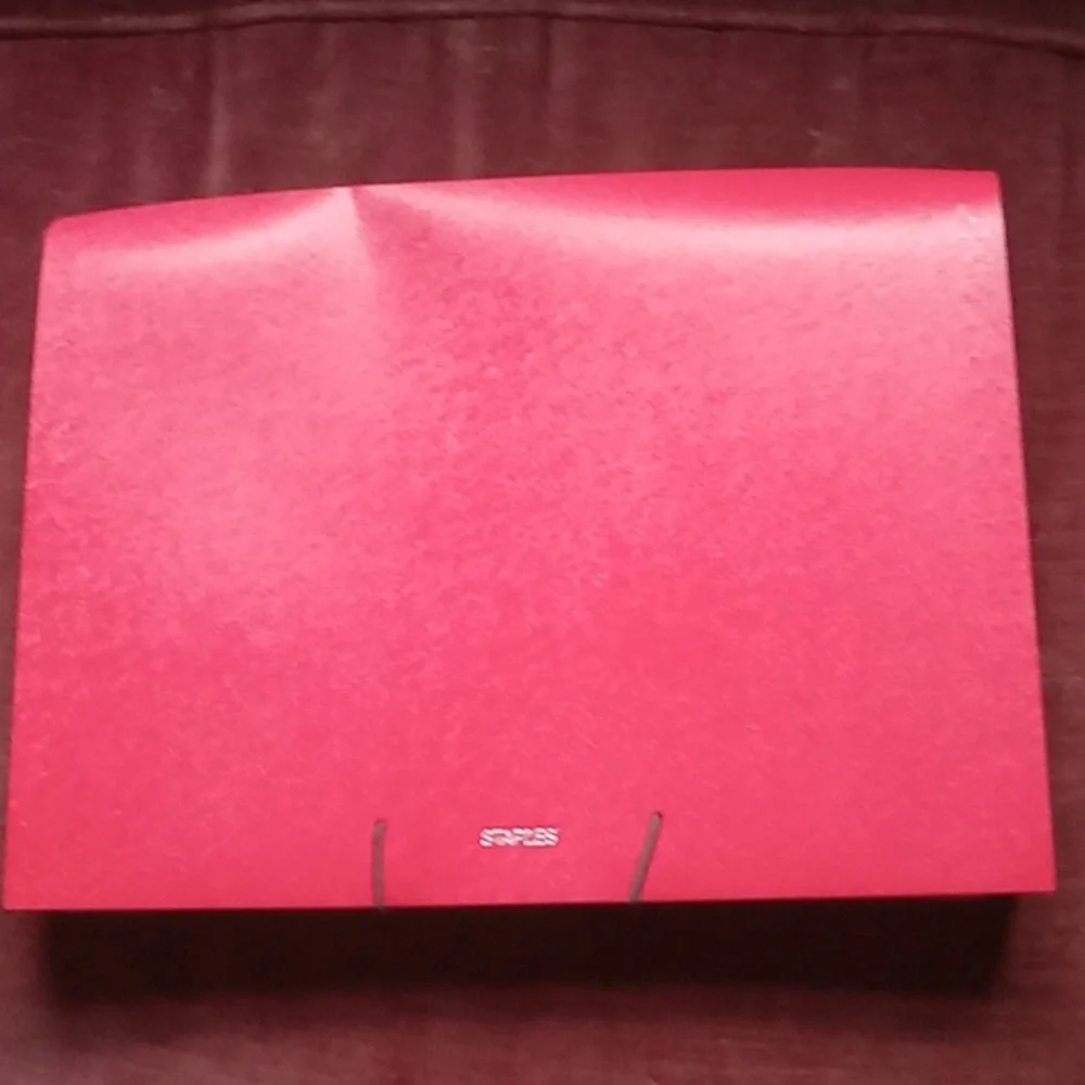 Red expanding folder
